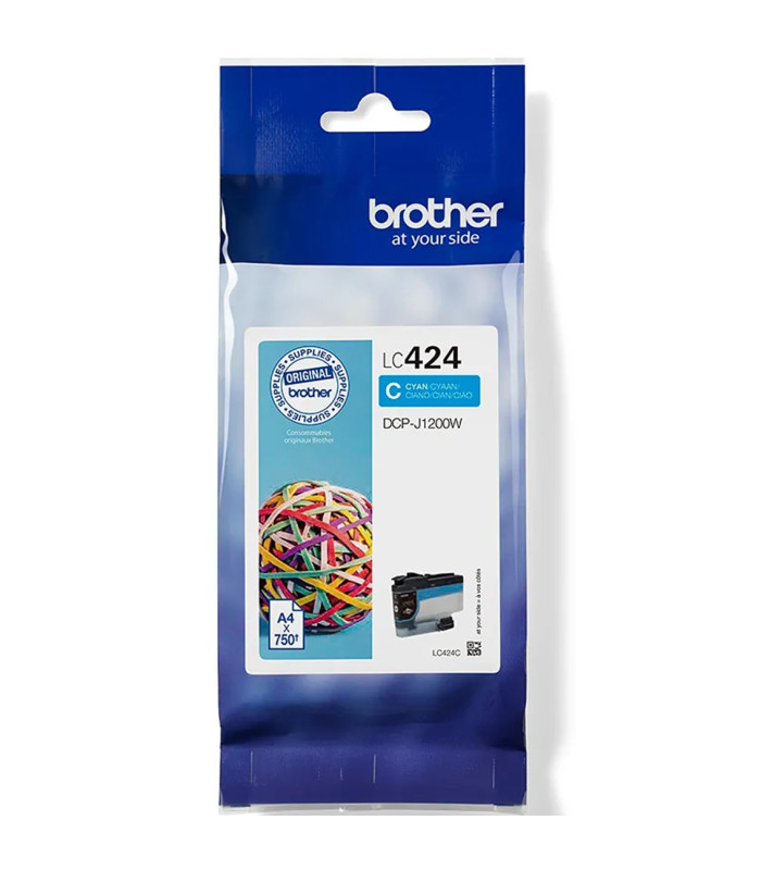 Cartucho tinta brother lc424c cian 750 paginas