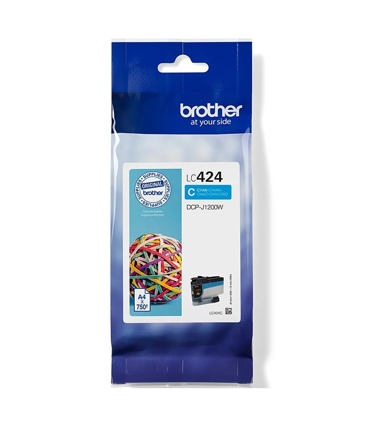 Cartucho tinta brother lc424c cian 750 paginas