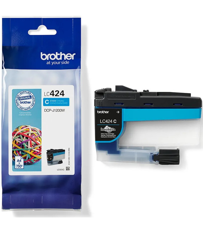 Cartucho tinta brother lc424c cian 750 paginas