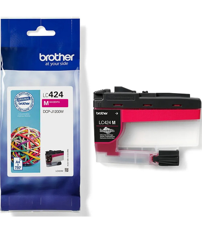 Cartucho tinta brother lc424m magenta 750 paginas