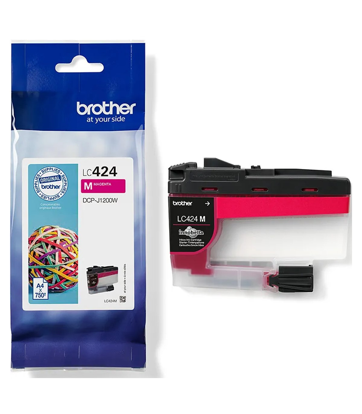 Cartucho tinta brother lc424m magenta 750 paginas