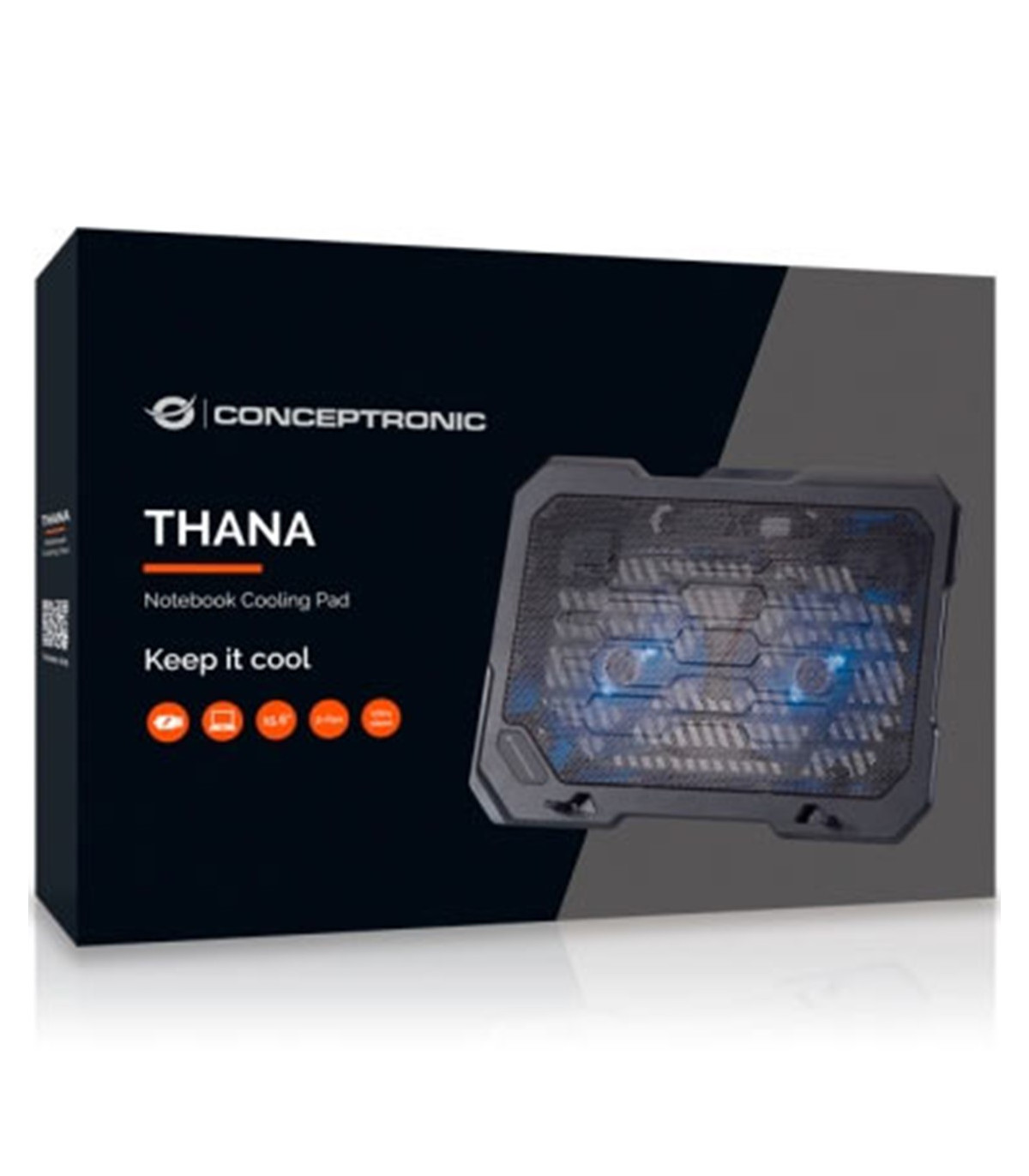 Base refrigeracion conceptronic para portatiles 2 ventiladores 125mm hasta 15.6 pulgadas