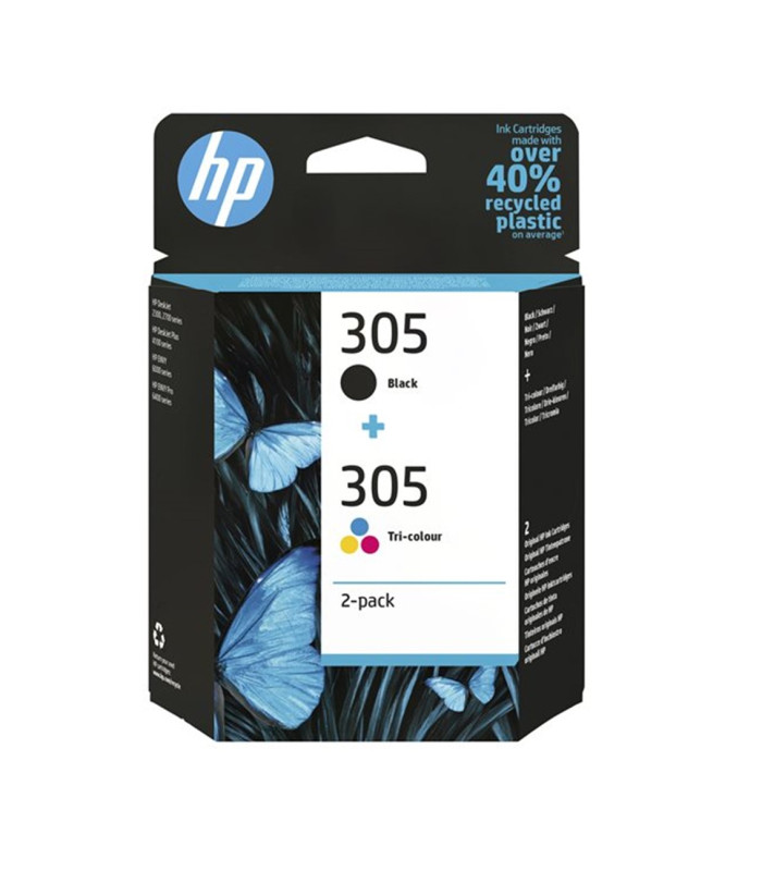 Pack 2 cartucho tinta hp 305 negro y color 1255 23xx 27xx 41xx deskjet plus 41xx envy 60xx 6420 envy pro 64xx