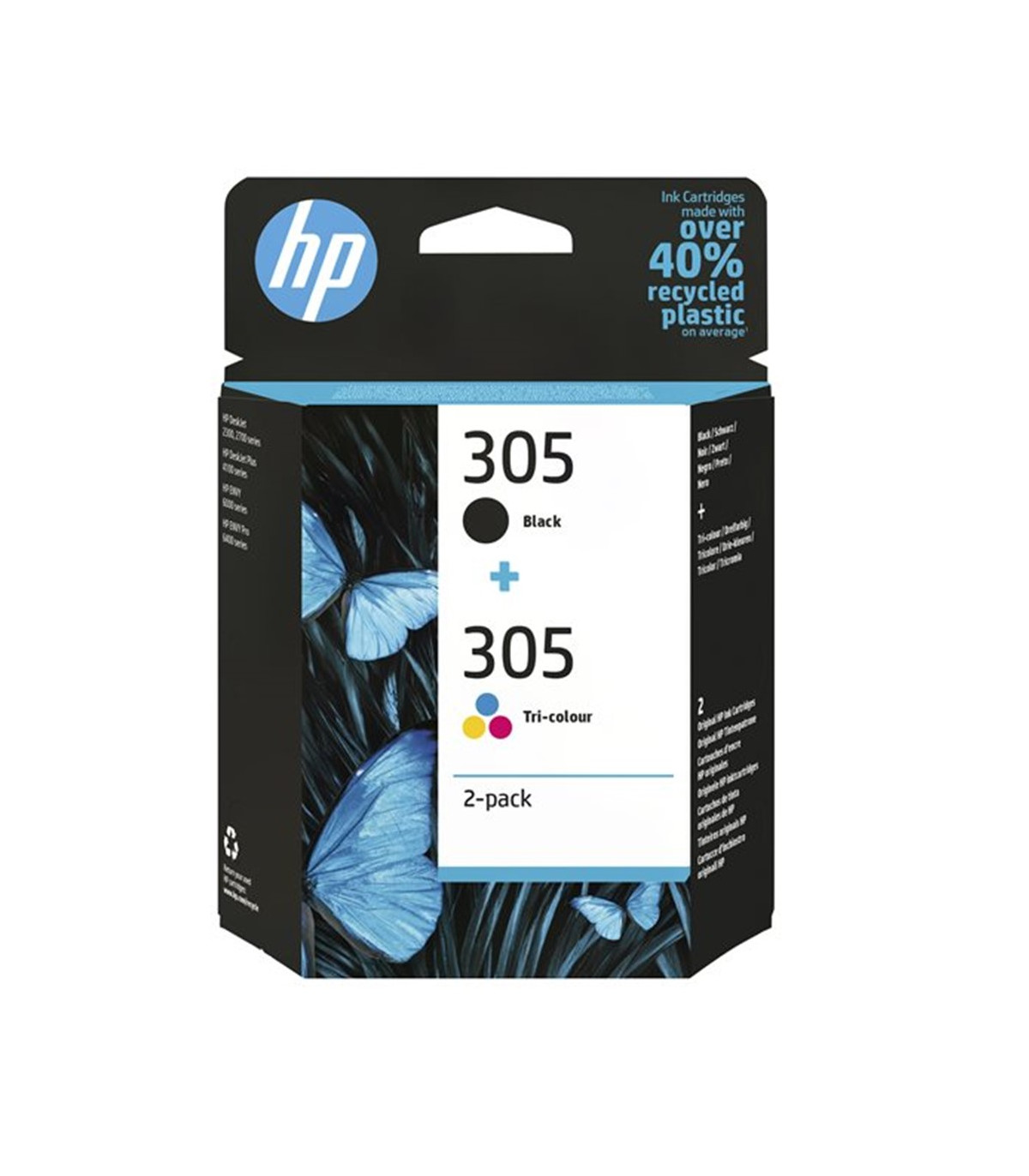 Pack 2 cartucho tinta hp 305 negro y color 1255 23xx 27xx 41xx deskjet plus 41xx envy 60xx 6420 envy pro 64xx