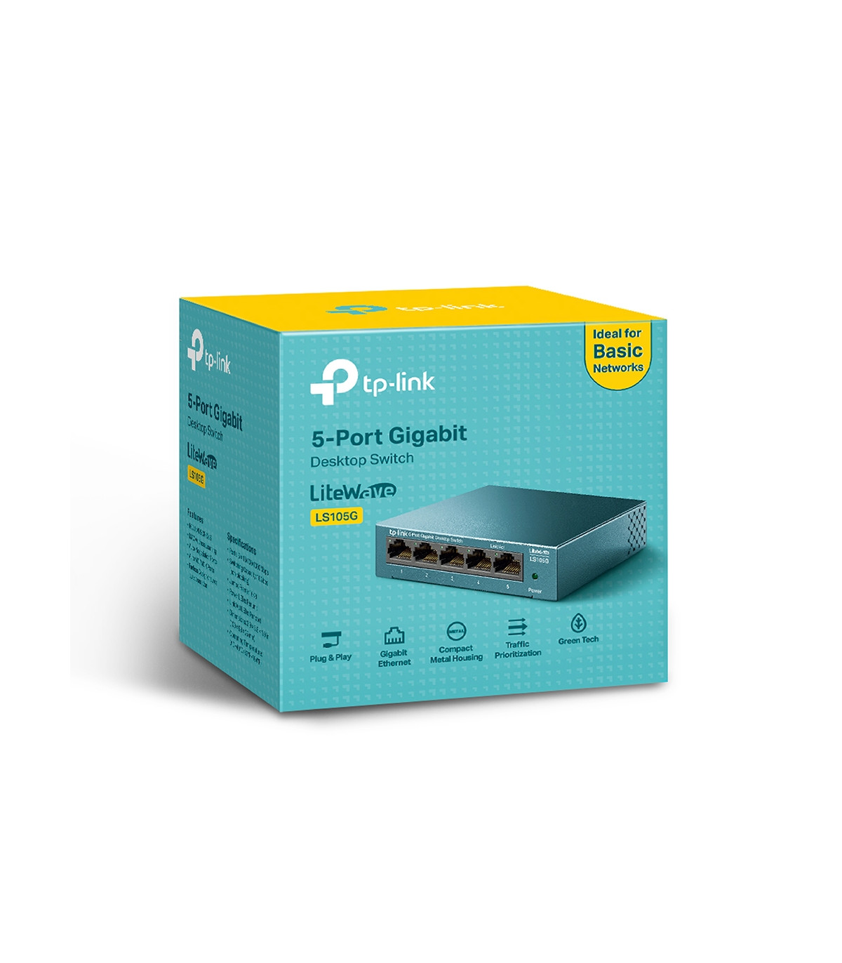 Switch 5 puertos 10 - 100 - 1000 tp - link azul claro