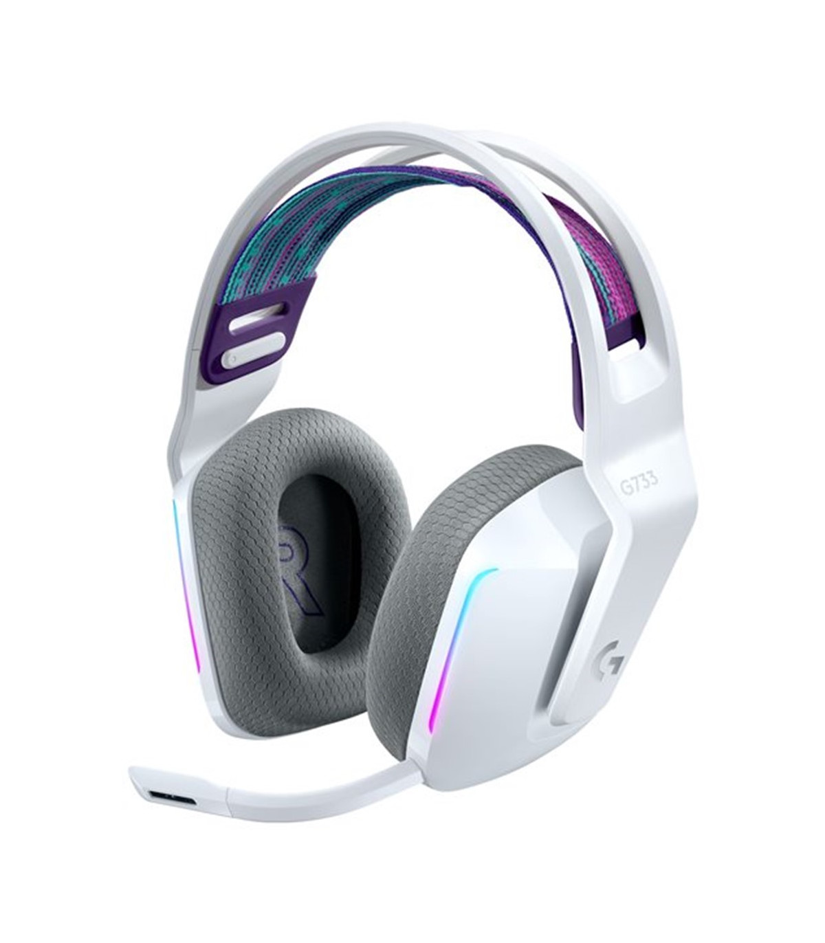 Auricular con microfono logitech g g733 gaming wireless inalambrico blanco