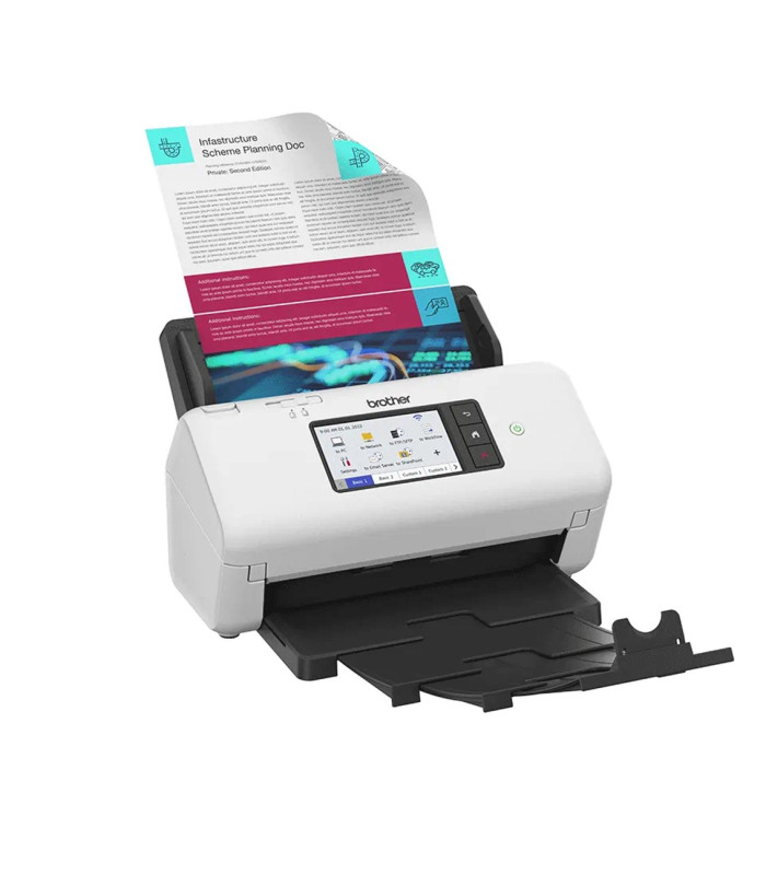 Escaner sobremesa brother ads - 4700w -  80ppm -  duplex automatico -  usb 3.0 -  usb 2.0 -  red -  wifi -  wifi direct -  adf 8