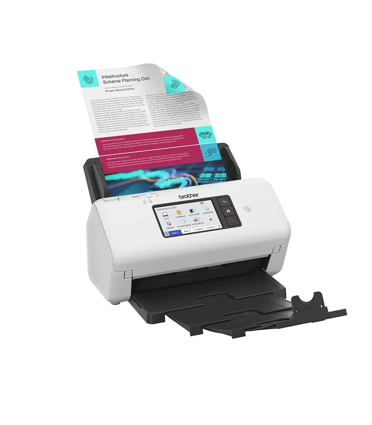 Escaner sobremesa brother ads - 4700w -  80ppm -  duplex automatico -  usb 3.0 -  usb 2.0 -  red -  wifi -  wifi direct -  adf 8