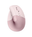 Mouse raton vertical logitech lift 6 botones 4000 dpi wireless inalambrico rosa