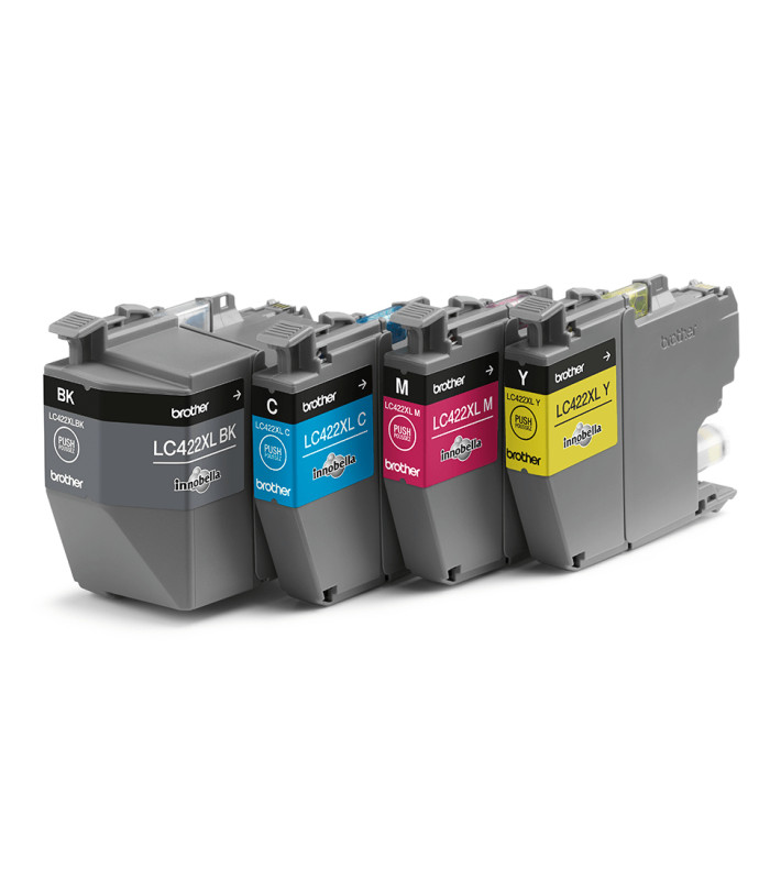 Pack cartuchos tinta brother lc422xlval negro cian magenta amarillo 3000 paginas - negro 1500 paginas - color