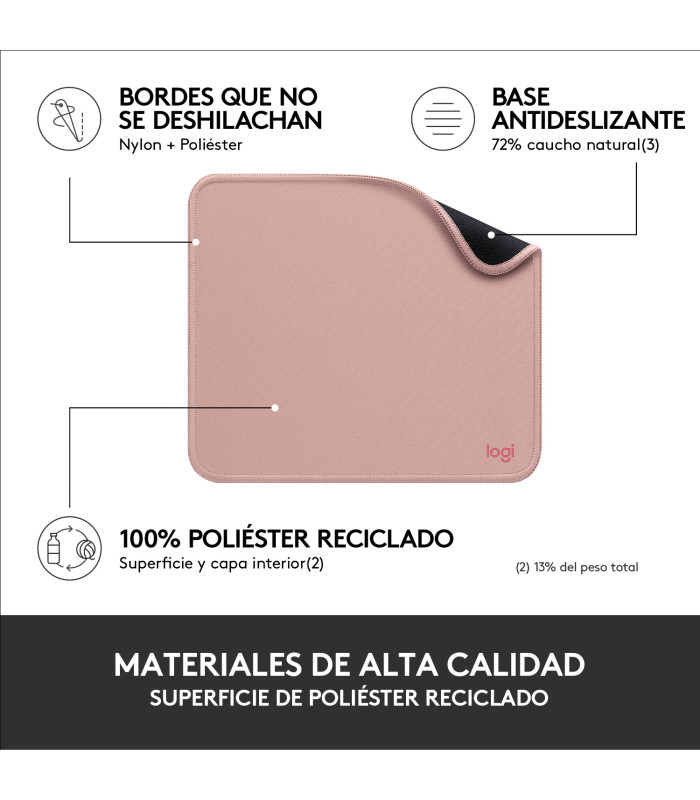 Alfombrilla logitech desk mat studio series rosa oscuro