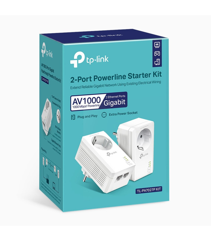 Kit de adaptadores powerline tp - link tl - pa7027p kit av1000