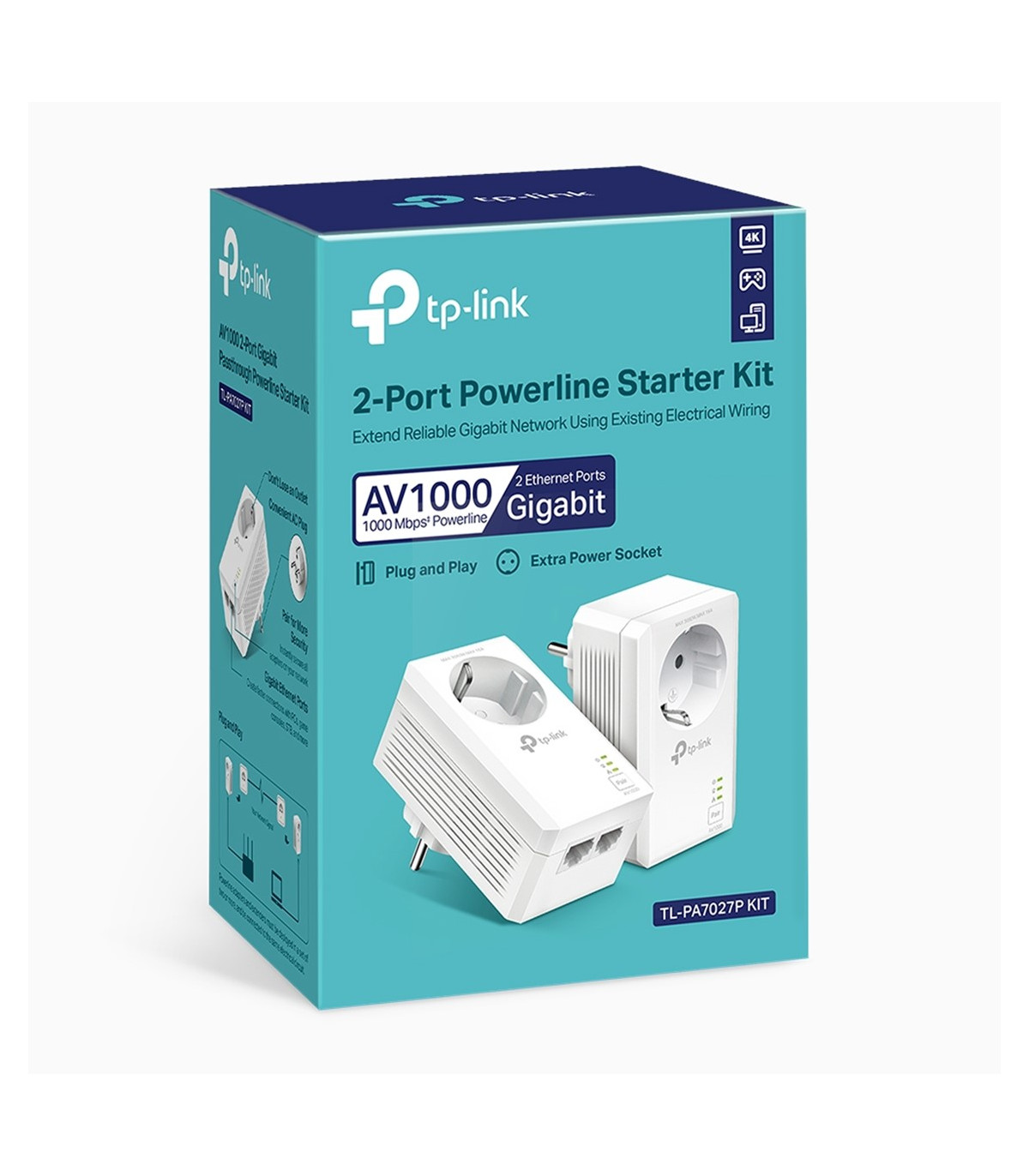 Kit de adaptadores powerline tp - link tl - pa7027p kit av1000