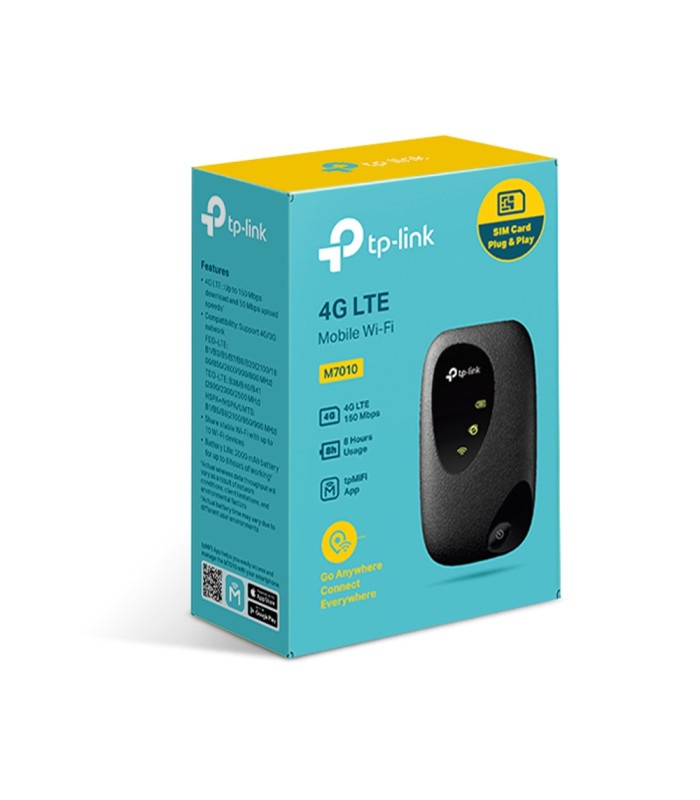 Router wifi movil 4g lte 300mbps 2.4ghz tp - link m7010 ranura sim bateria 2000mah