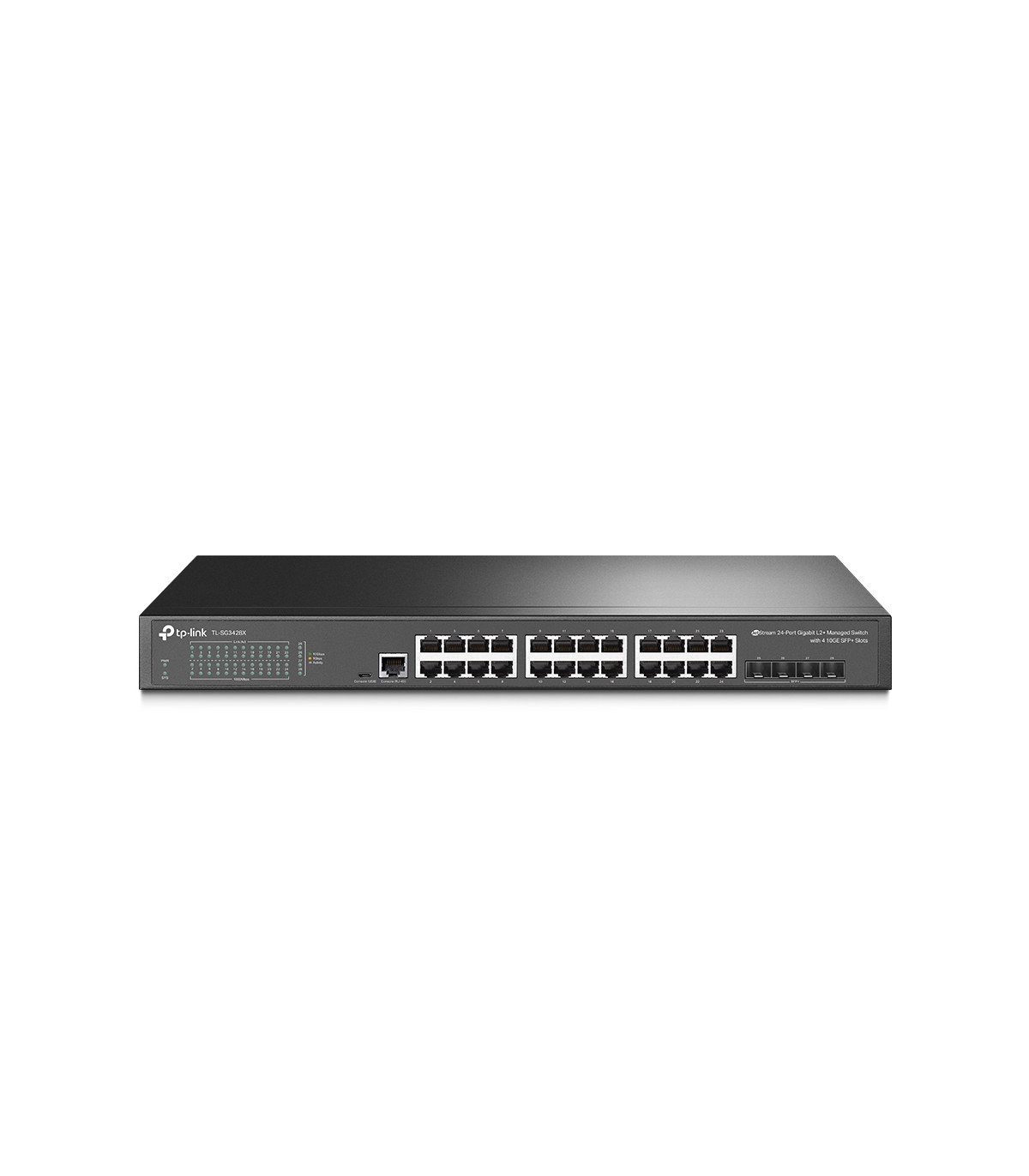 Switch 24 puertos tp - link 10 - 100 - 1000 + 4 sfp 10g + 1 puerto para consola