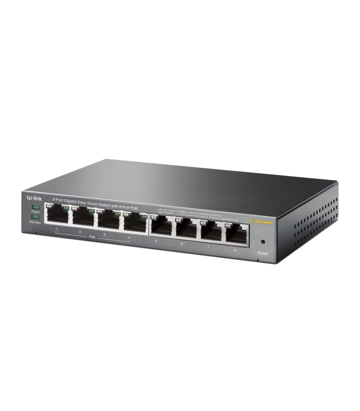 Switch 8 puertos tp - link tl - sg108pe easy smart 10 - 100 - 1000 4 puertos poe