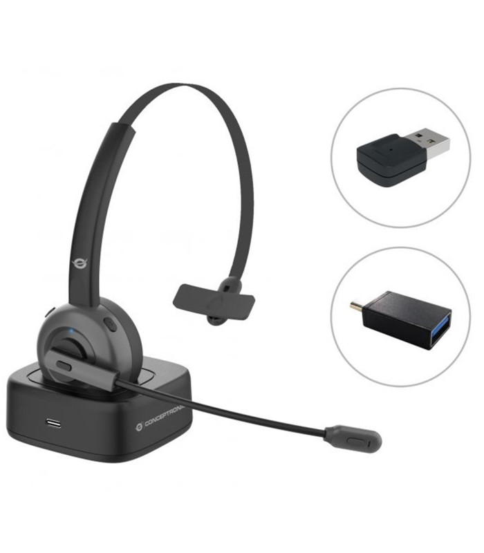 Auricular conceptronic bluetooth polona03bda con base de carga headset mono
