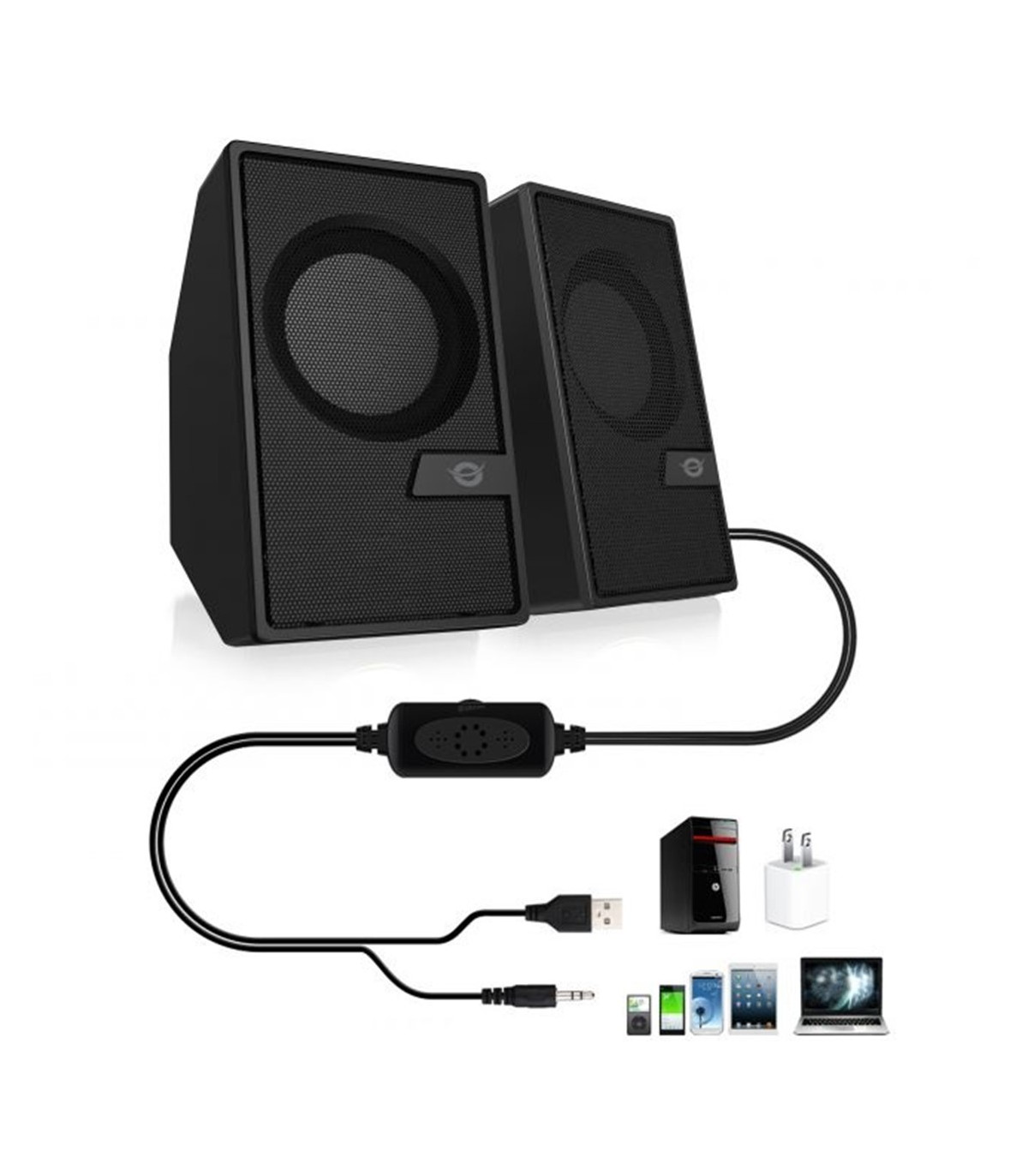 Altavoces conceptronic bjorn02b - 6w - negro