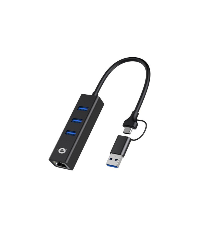 Adaptador conceptronic usb a gigabit ethernet rj45 -   con hub usb 3.0 - 3 puertos - adaptador usb - c