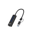 Adaptador conceptronic usb a gigabit ethernet rj45 - con hub usb 3.0 - 3 puertos - adaptador usb - c
