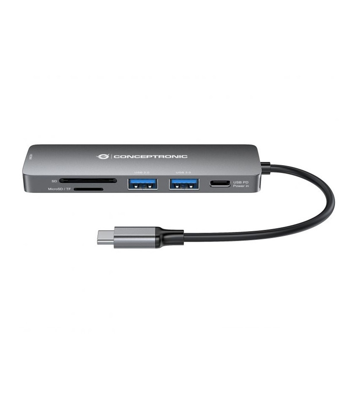 Adaptador usb - c 6en1 conceptronic donn11 -  hdmi usb 3.0 - lector sd
