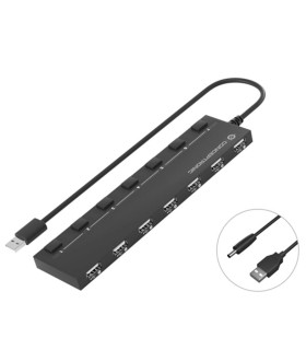 Hub usb 2.0 conceptronic hubbies08 7 puertos con interruptores