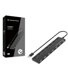 Hub usb 2.0 conceptronic hubbies08 7 puertos con interruptores