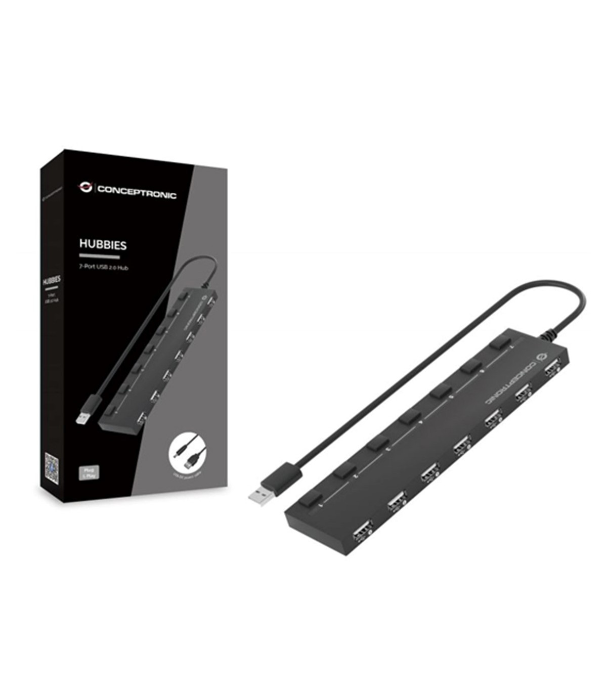 Hub usb 2.0 conceptronic hubbies08 7 puertos con interruptores