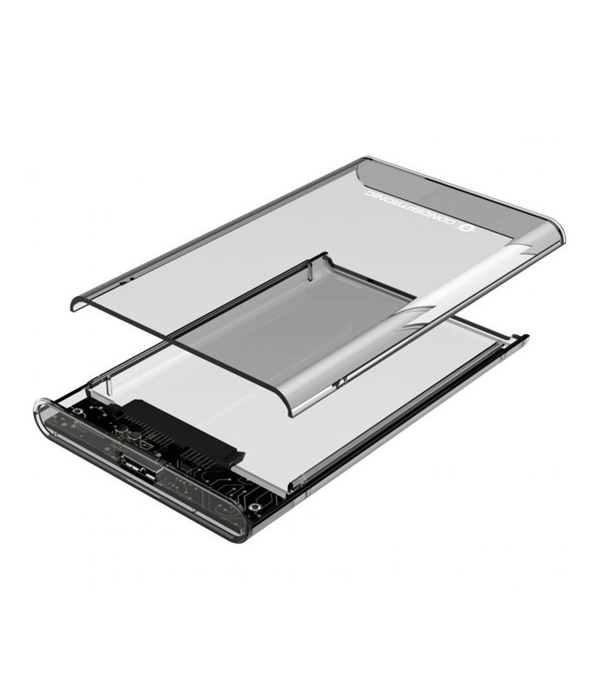 Caja externa conceptronic usb 3.0 sata transparente sin tornillos dante03t
