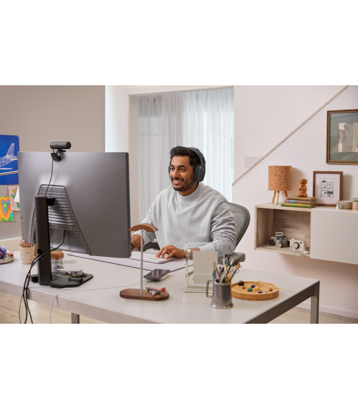 Webcam logitech brio 505 grafito full hd -  usb tipo c