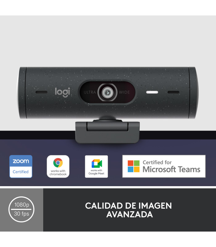Webcam logitech brio 500 grafito full hd -  usb tipo c