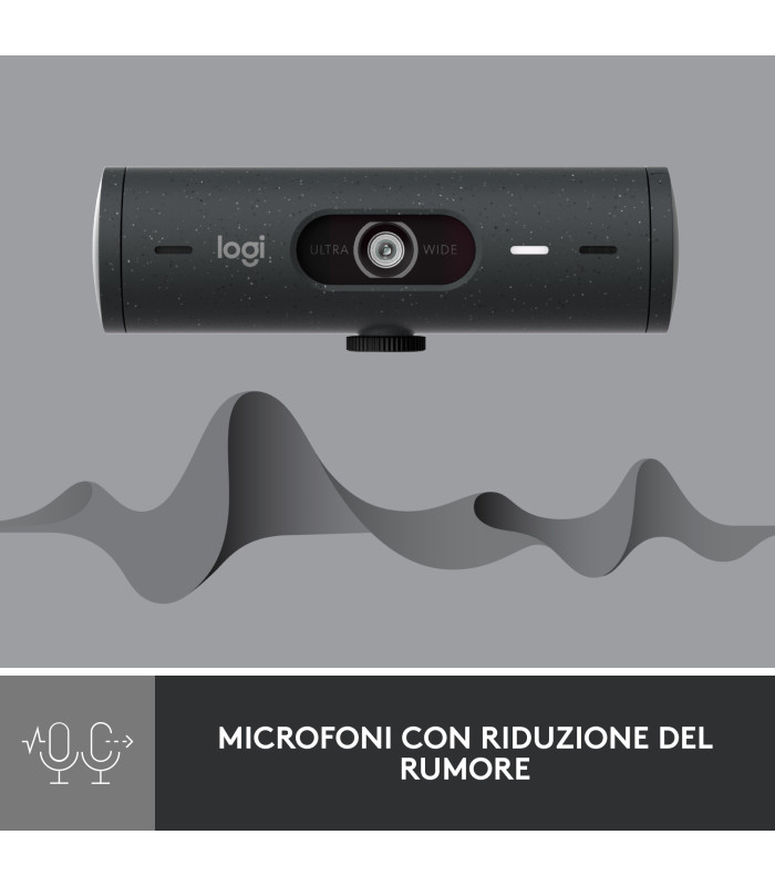Webcam logitech brio 500 grafito full hd -  usb tipo c