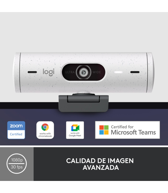 Webcam logitech brio 500 blanco crudo full hd -  usb tipo c