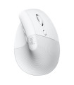 Mouse raton vertical logitech lift para mac 6 botones 4000 dpi wireless inalambrico blanco hueso