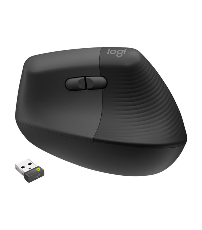 Mouse raton vertical logitech lift for business para zurdos 6 botones 4000 dpi wireless inalambrico grafito