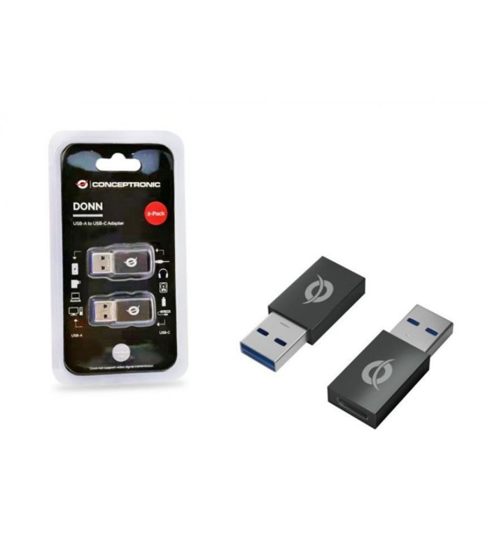 Kit adaptadores conceptronic usb 3.0 a usb tipo c macho - hembra 2 unidades