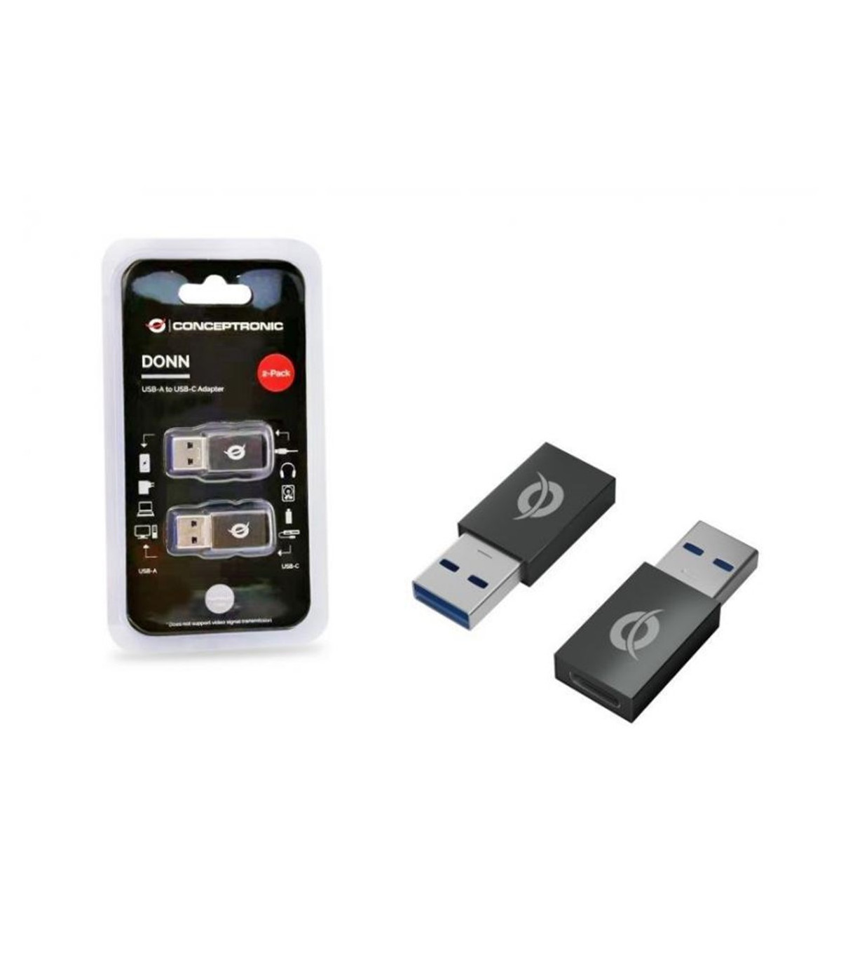 Kit adaptadores conceptronic usb 3.0 a usb tipo c macho - hembra 2 unidades