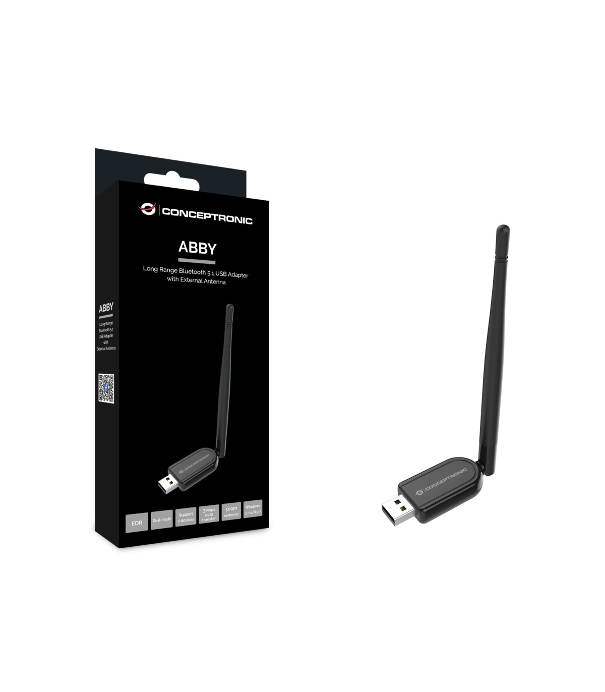 Adaptador conceptronic usb bluetooth abby07b 5.1 largo alcance 100m
