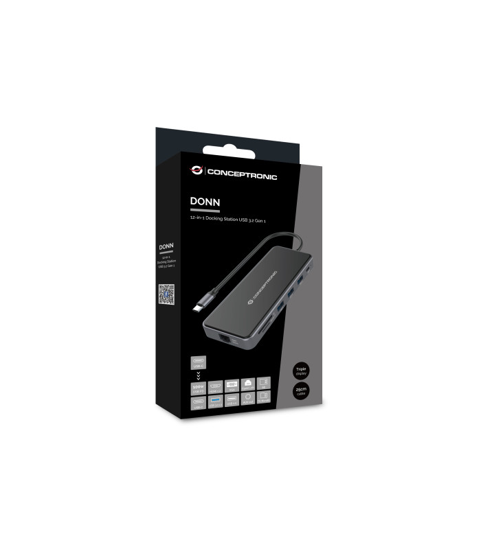 Adaptador conceptronic usb tipo c a gigabit ethernet rj45 -  hdmi -  vga -  con hub usb 3 puertos -  usb tipo c -  lector de tar