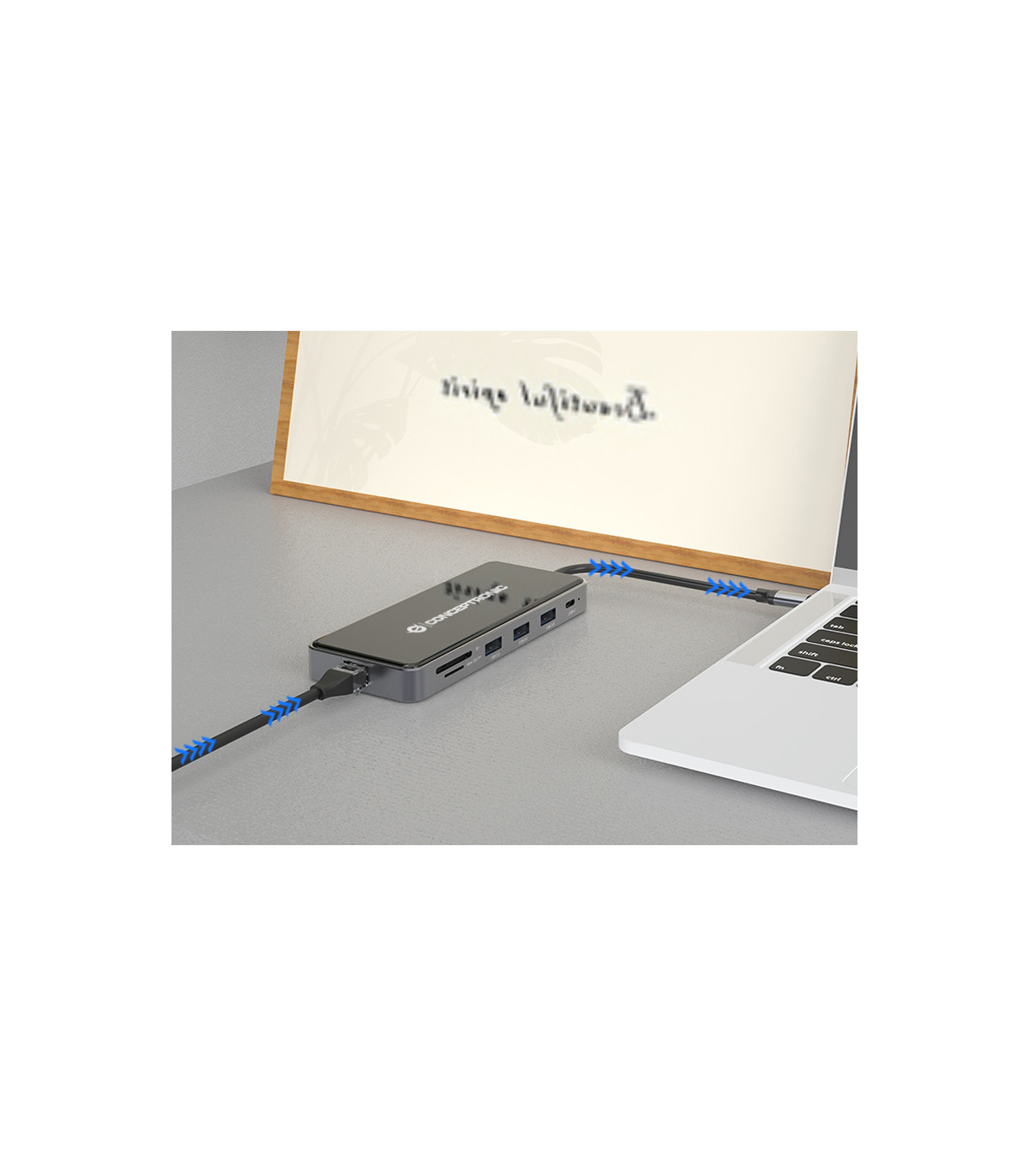 Adaptador conceptronic usb tipo c a gigabit ethernet rj45 -  hdmi -  vga -  con hub usb 3 puertos -  usb tipo c -  lector de tar