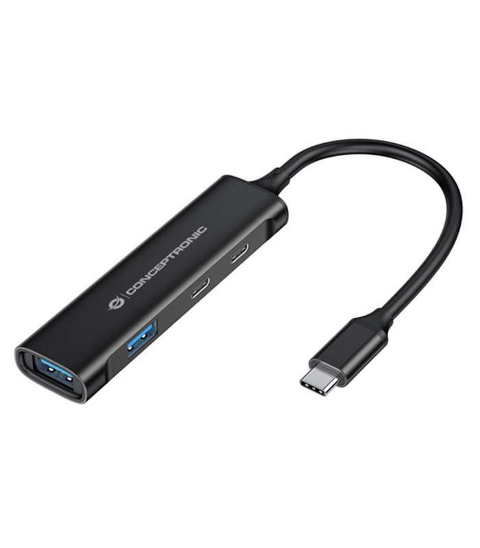 Hub usb tipo c conceptronic hubbies12b 4 puertos usb 3.2 2 puertos usb tipo c