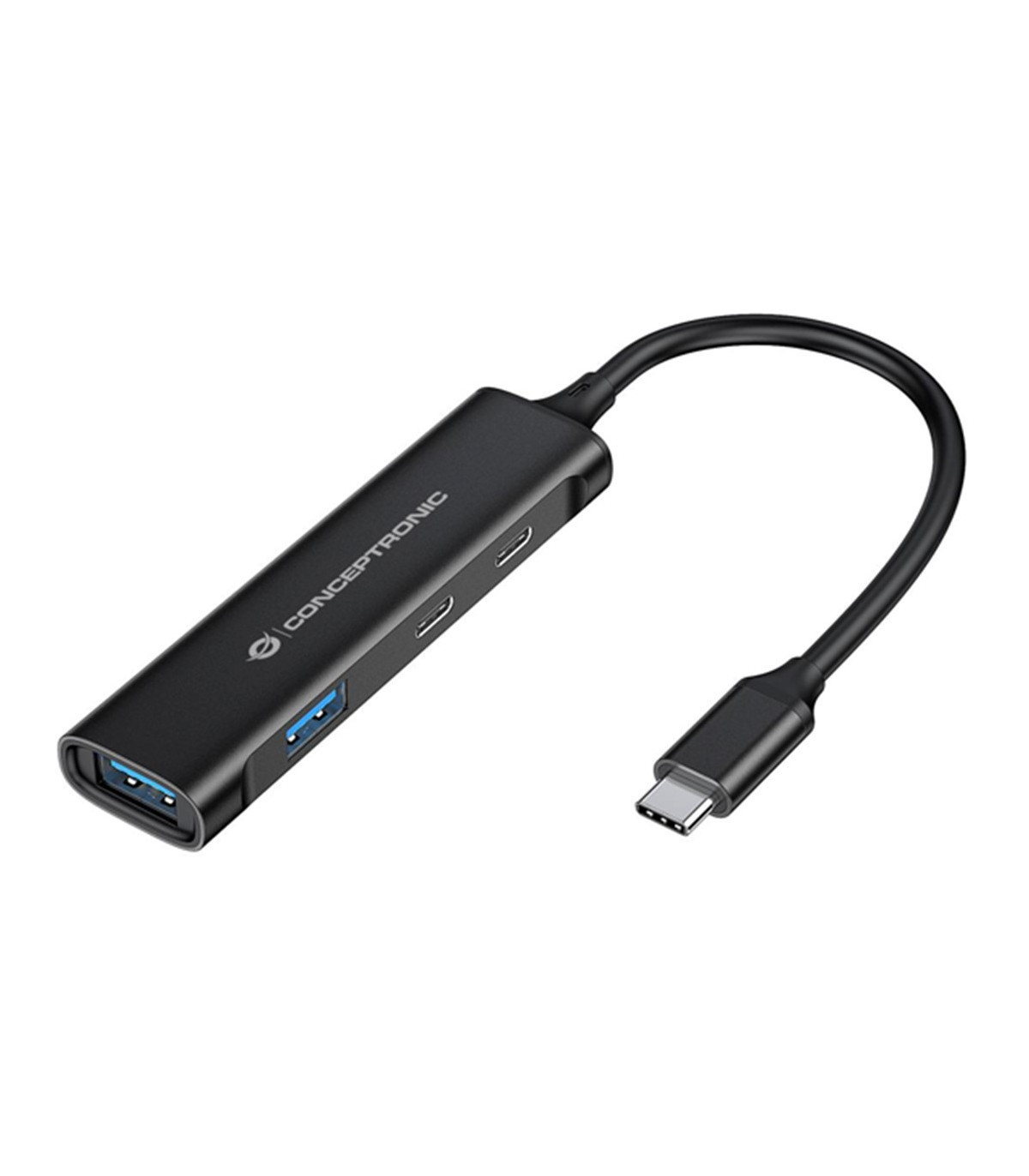 Hub usb tipo c conceptronic hubbies12b 4 puertos usb 3.2 2 puertos usb tipo c