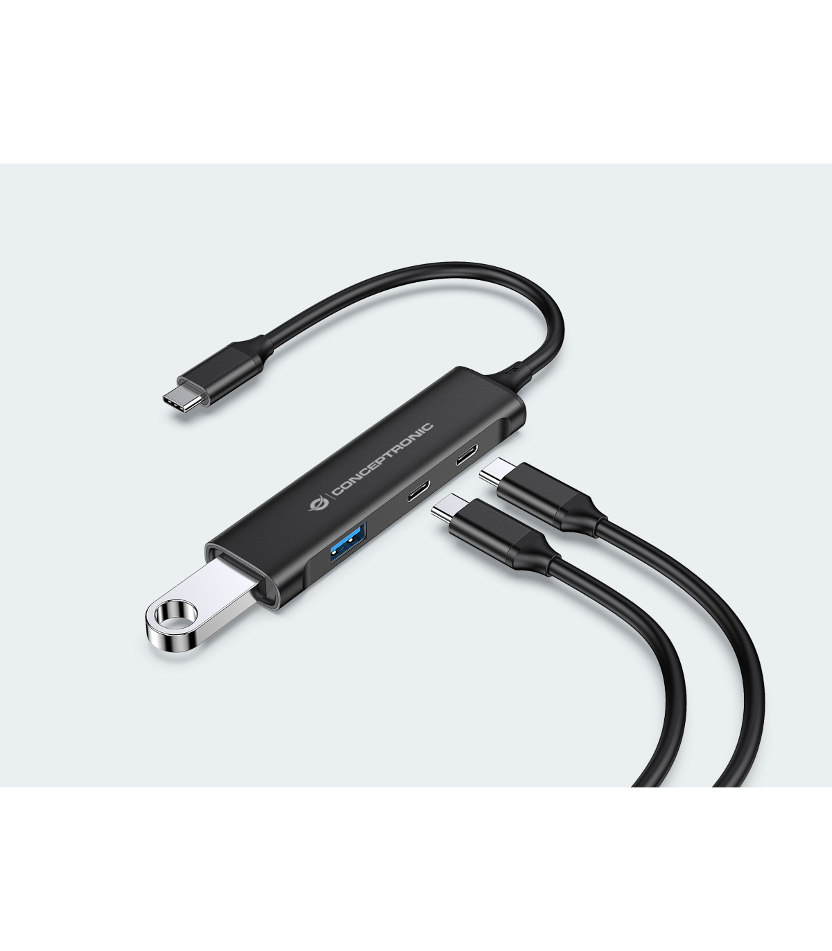 Hub usb tipo c conceptronic hubbies12b 4 puertos usb 3.2 2 puertos usb tipo c