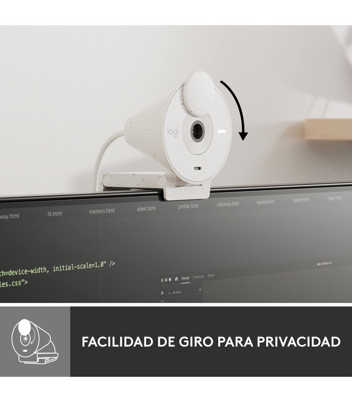 Webcam logitech brio 300 blanco crudo full hd -  usb tipo c
