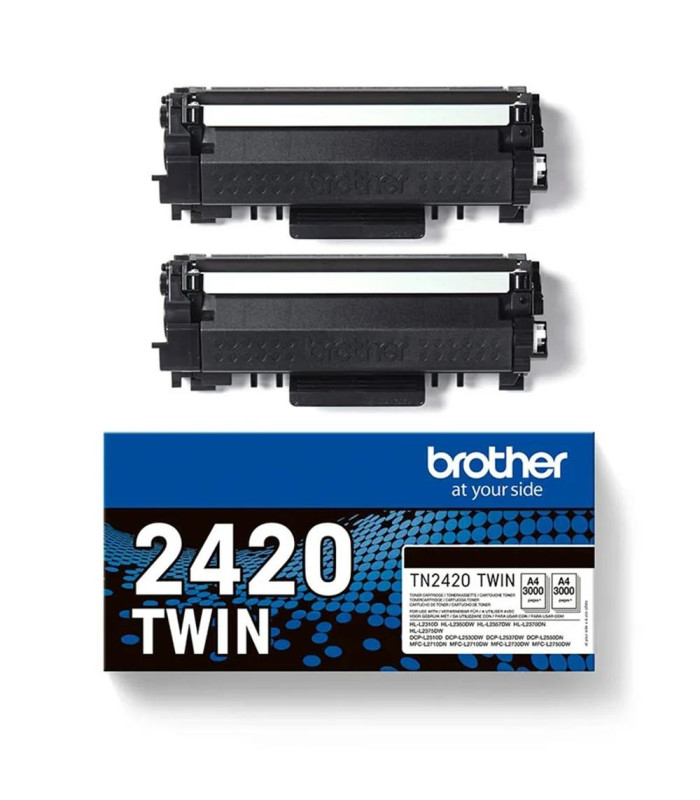 Pack toner brother tn2420twin negro larga duracion 2uds