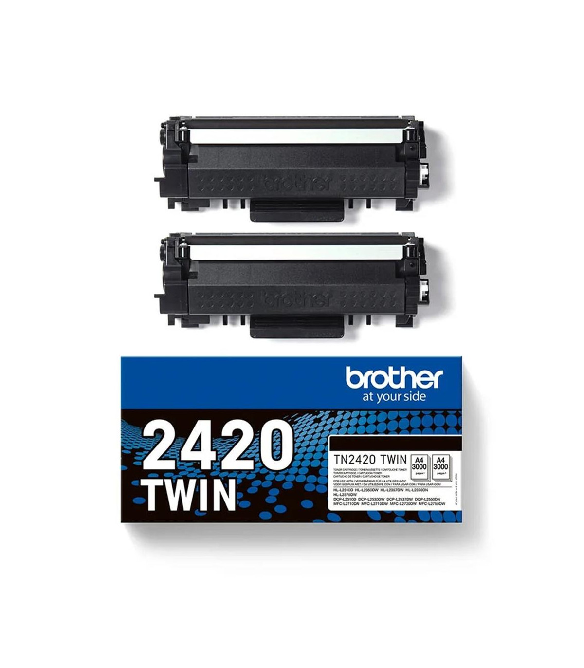 Pack toner brother tn2420twin negro larga duracion 2uds