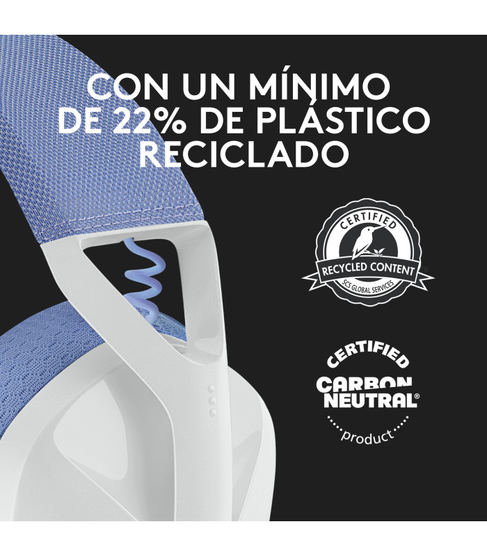Auriculares con microfono logitech g435 gaming wireless inalambrico blanco