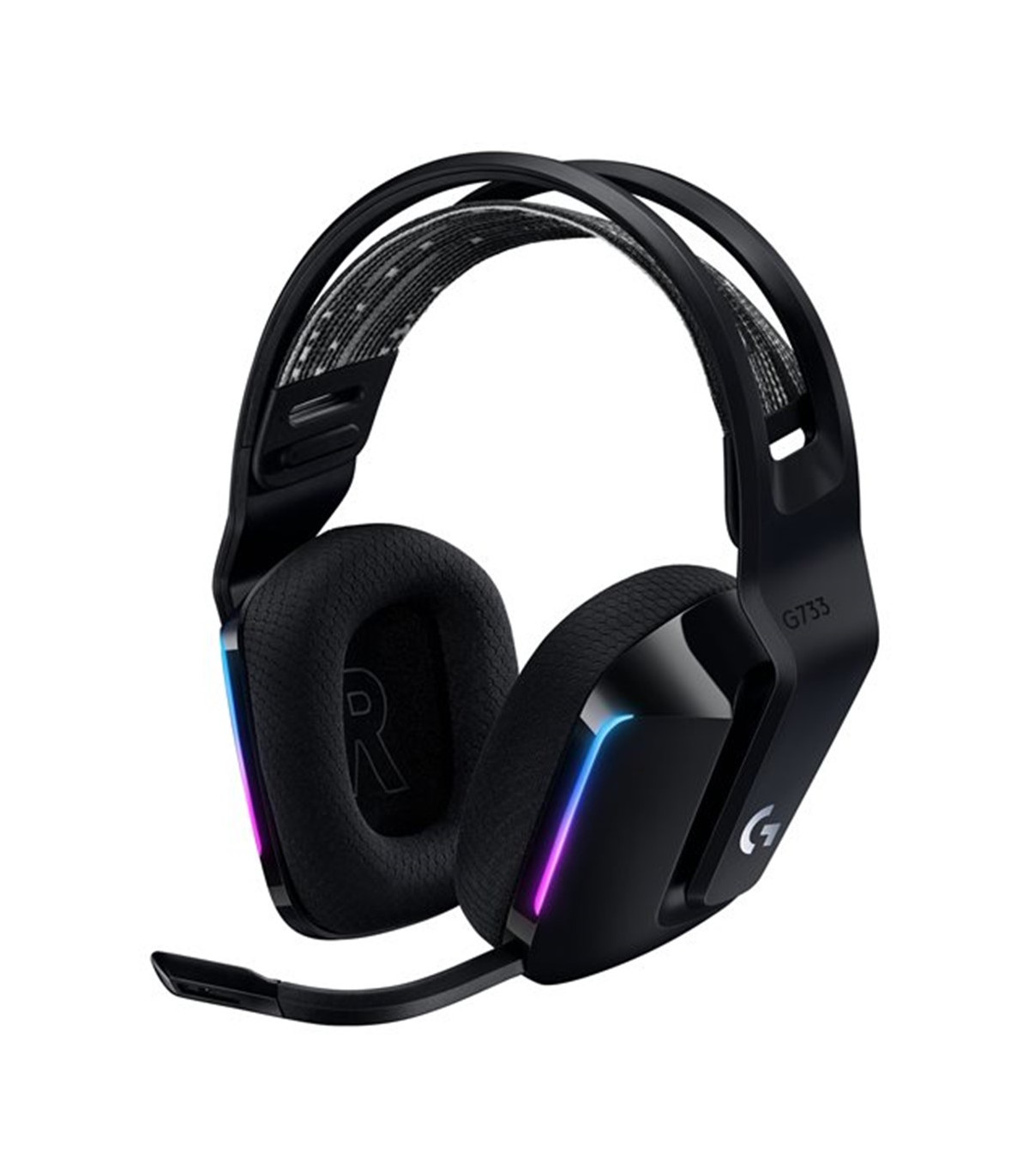Auricular con microfono logitech g g733 gaming wireless inalambrico negro