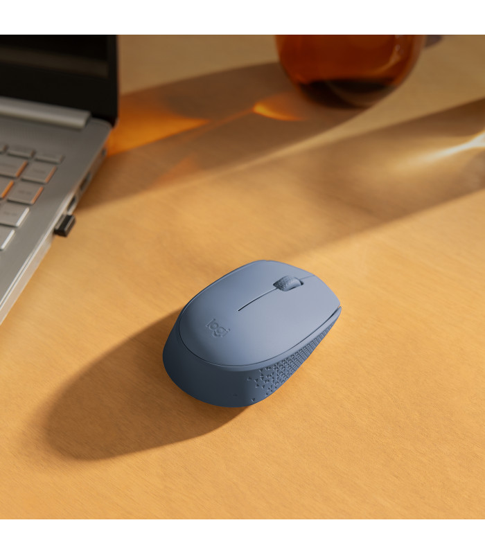 Mouse raton logitech m171 optico wireless inalambrico gris azulado