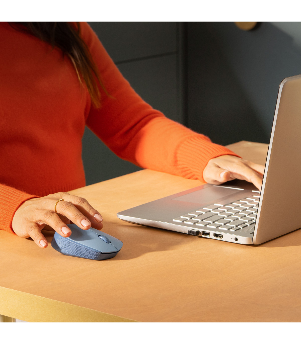 Mouse raton logitech m171 optico wireless inalambrico gris azulado